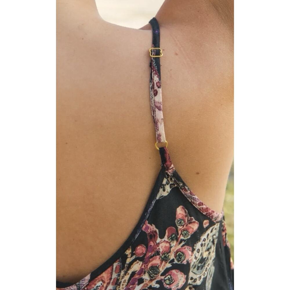 Natural Life Sadie Sz M Medium Boho Floral Spaghetti Strap Maxi Midi Dress Indie - Picture 3 of 7